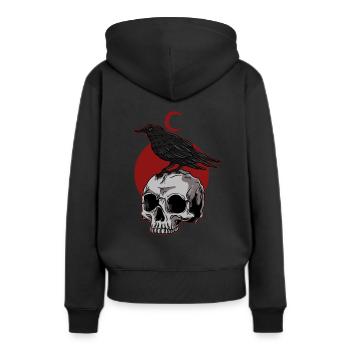 Raven Bird Blackbird Birdwatching Crow Goth Style - Frauen Premium Bio Hoodie - Schwarz - Hinten - Julia (174cm)