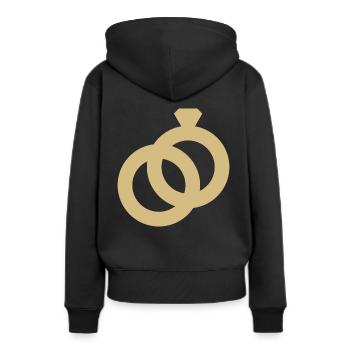 Alliance icône bagues mariage bague cadeau - Sweat à capuche Premium bio Femme - noir - Dos - Julia (174cm)