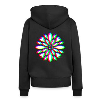 EDM Florales Mandala - Frauen Premium Bio Hoodie - Schwarz - Hinten - Julia (174cm)