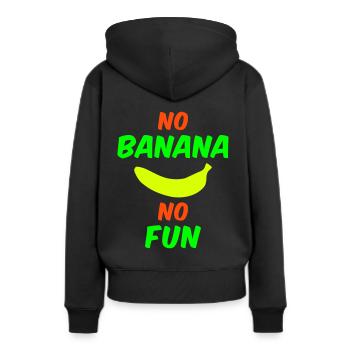 Pas de banane pas de plaisir (banane) - Sweat à capuche Premium bio Femme - noir - Dos - Julia (174cm)