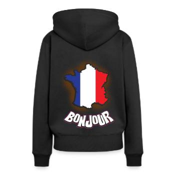 France pays et pays - Sweat à capuche Premium bio Femme - noir - Dos - Julia (174cm)