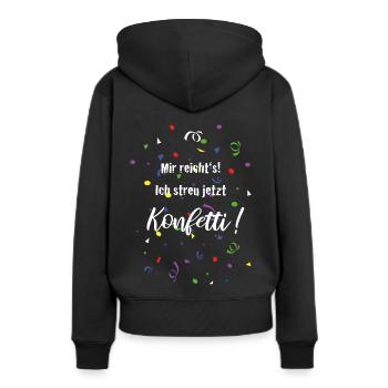 Konfetti Fasching Karneval Helau Party Feier - Frauen Premium Bio Hoodie - Schwarz - Hinten - Julia (174cm)