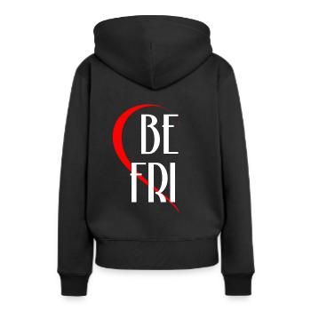 Meilleurs amis - à gauche (à droite dans la boutique) - Sweat à capuche Premium bio Femme - noir - Dos - Julia (174cm)