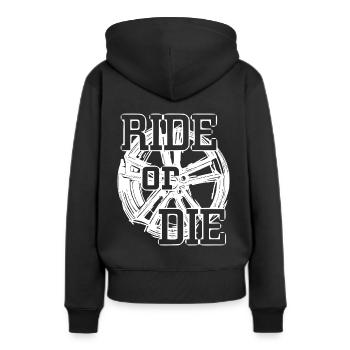 2reborn RIDE OR DIE TIRE WHEEL CAR Auto wh - Sweat à capuche Premium bio Femme - noir - Dos - Julia (174cm)