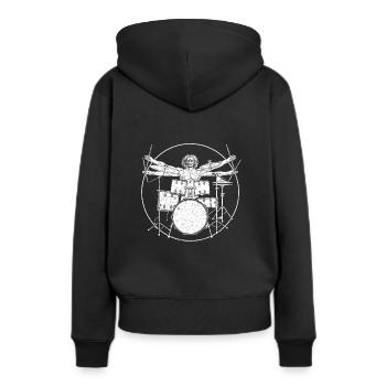 Batterie Percussion Percussion - Sweat à capuche Premium bio Femme - noir - Dos - Julia (174cm)