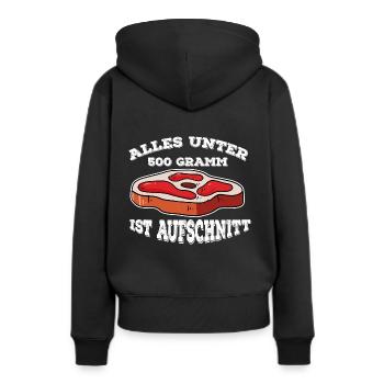Lustiges Fleisch Steak Grillen Geschenk für den - Frauen Premium Bio Hoodie - Schwarz - Hinten - Julia (174cm)