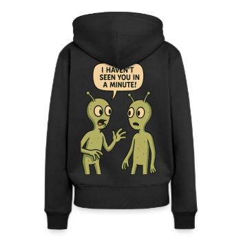 Je ne t’ai pas vu depuis une minute (Aliens) - Sweat à capuche Premium bio Femme - noir - Dos - Julia (174cm)