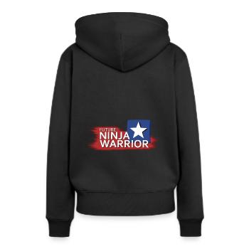 Futur guerrier ninja - Sweat à capuche Premium bio Femme - noir - Dos - Julia (174cm)