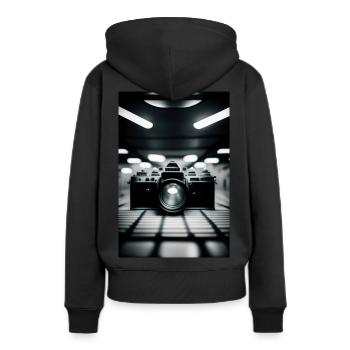 declassified photograph - Frauen Premium Bio Hoodie - Schwarz - Hinten - Julia (174cm)