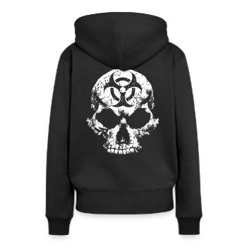 Risque biologique du crâne - Sweat à capuche Premium bio Femme - noir - Dos - Julia (174cm)