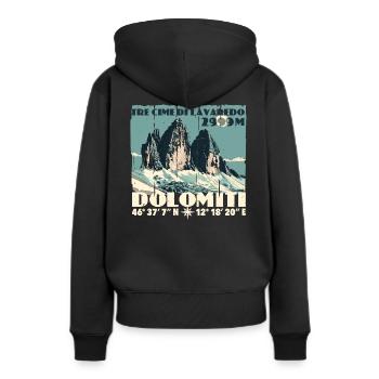 Dolomites de Tre Cime Lavaredo Dolomites des Trois Pics - Sweat à capuche Premium bio Femme - noir - Dos - Julia (174cm)