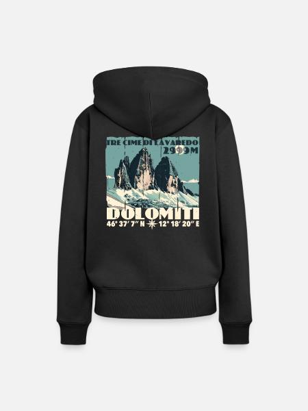 Tre Cime Lavaredo Dolomiti Three Peaks Dolomites - Women’s Premium Organic Hoodie - black