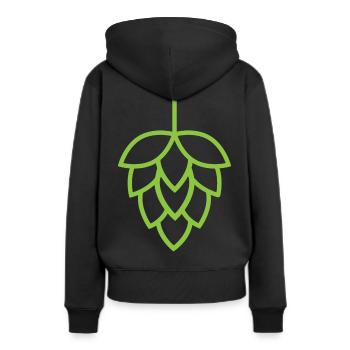 Bier Hopfen - Frauen Premium Bio Hoodie - Schwarz - Hinten - Julia (174cm)