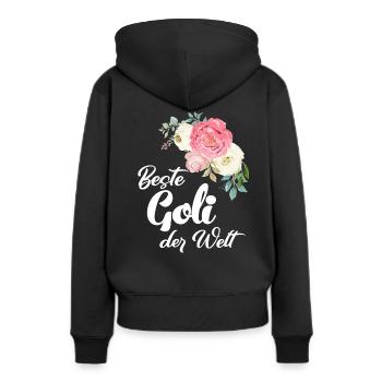 Beste Goli fragen Patentante fragen Taufe Schweiz - Frauen Premium Bio Hoodie - Schwarz - Hinten - Julia (174cm)