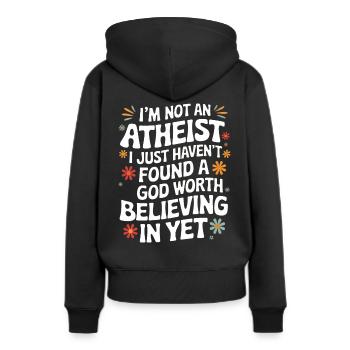 Atheismus Atheist Anti-Religion Agnostiker - Frauen Premium Bio Hoodie - Schwarz - Hinten - Julia (174cm)