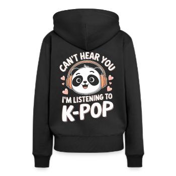 Musique K-Pop Pop Coréenne - Sweat à capuche Premium bio Femme - noir - Dos - Julia (174cm)