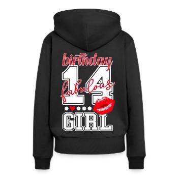 14 Jahre vierzehn 14. Geburtstag Mädchen Geschenke - Frauen Premium Bio Hoodie - Schwarz - Hinten - Julia (174cm)