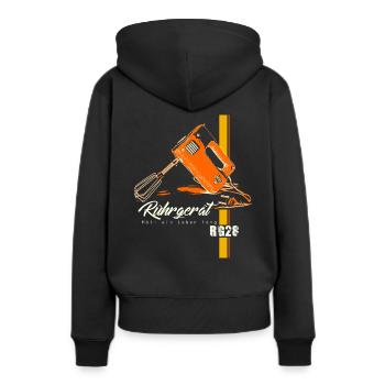 RG28 - Kultmixer der DDR - Retro Ostalgie - Frauen Premium Bio Hoodie - Schwarz - Hinten - Julia (174cm)
