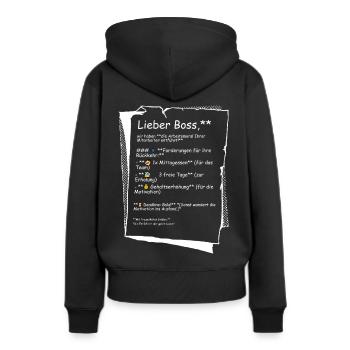 Éthique de travail - Sweat à capuche Premium bio Femme - noir - Dos - Julia (174cm)