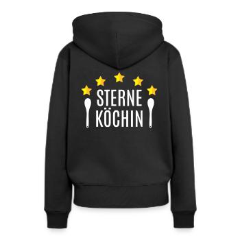 Beste Köchin Mama Oma Sterneköchin 5 Sterne Küche - Frauen Premium Bio Hoodie - Schwarz - Hinten - Julia (174cm)