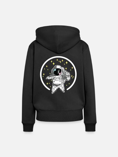 Astronaut Raumfahrt - Frauen Premium Bio Hoodie - Schwarz