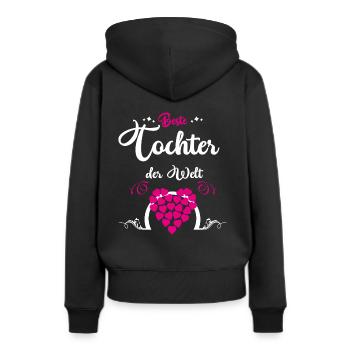 Beste Tochter der Welt - Frauen Premium Bio Hoodie - Schwarz - Hinten - Julia (174cm)