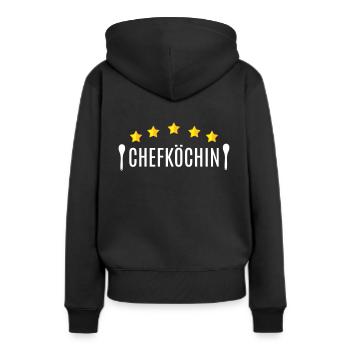 Chefköchin Beste Köchin Sterneköchin Mama Oma Küch - Frauen Premium Bio Hoodie - Schwarz - Hinten - Julia (174cm)