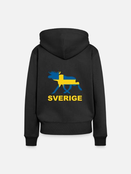 Sverige Älg Elk Elk Moose Sweden flag - Women’s Premium Organic Hoodie - black