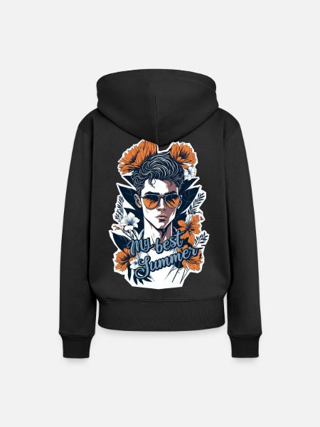 Mein bester Sommer - Frauen Premium Bio Hoodie - Schwarz