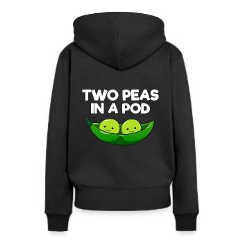 Two peas in a pod couples parents jumeaux amis - Sweat à capuche Premium bio Femme - noir - Dos - Julia (174cm)