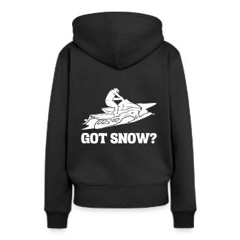 Vous avez de la neige? Glisseur - Sweat à capuche Premium bio Femme - noir - Dos - Julia (174cm)