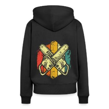Tronçonneuse - Sweat à capuche Premium bio Femme - noir - Dos - Julia (174cm)