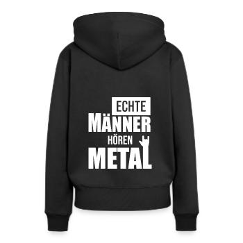 echte maenner hoeren Heavy Metal - Frauen Premium Bio Hoodie - Schwarz - Hinten - Julia (174cm)
