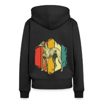 Le lévrier - Sweat à capuche Premium bio Femme - noir - Dos - Julia (174cm)