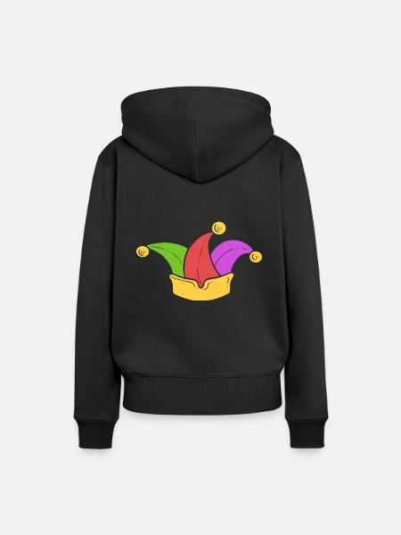 Jester Hat Komiker - Frauen Premium Bio Hoodie - Schwarz