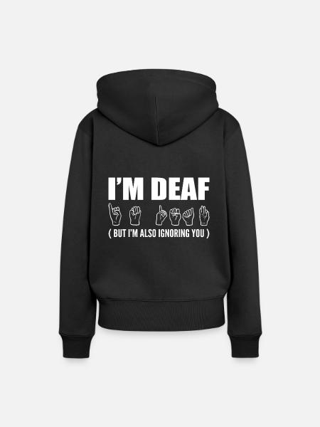 Lustige Gebärdensprache Dolmetscher - Frauen Premium Bio Hoodie - Schwarz