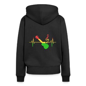 Reggae Music Pulse Musiker - Frauen Premium Bio Hoodie - Schwarz - Hinten - Julia (174cm)