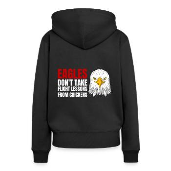 Les aigles ne prennent pas de leçons de vol des poulets - Sweat à capuche Premium bio Femme - noir - Dos - Julia (174cm)