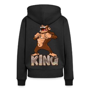 Gorilla - Frauen Premium Bio Hoodie - Schwarz - Hinten - Julia (174cm)