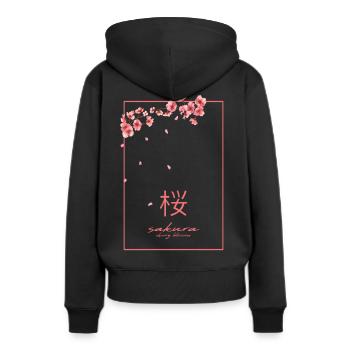 Sakura Blossom - Kanji - Women’s Premium Organic Hoodie - black - Back - Julia (174cm)