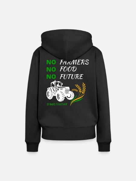 Pas d’agriculteurs, pas de nourriture, pas d’avenir - se tient ensemble - Dame Premium hoodie, økologisk bomuld - sort