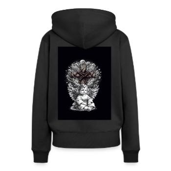 Croix Angélique Croix Crucifix Spirituel - Sweat à capuche Premium bio Femme - noir - Dos - Julia (174cm)