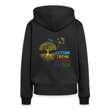 autism - Women’s Premium Organic Hoodie - black - Back - Julia (174cm)