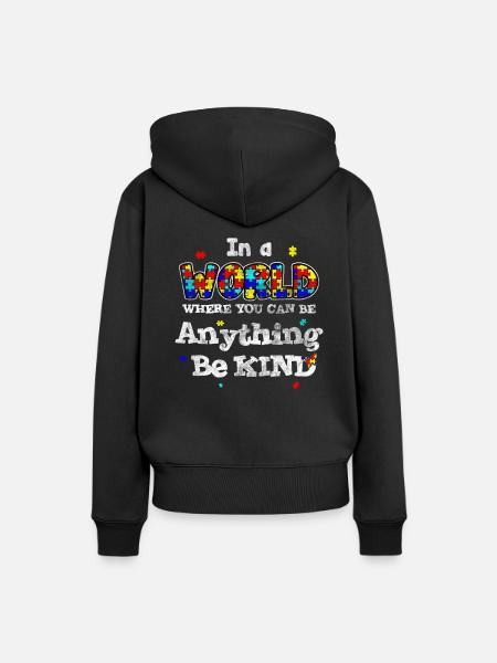 autisme - Sweat à capuche Premium bio Femme - noir