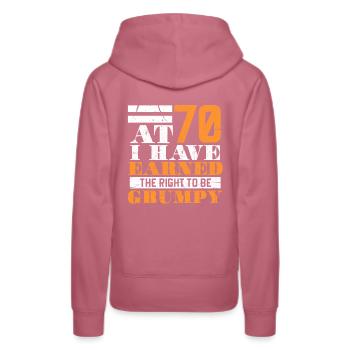 70th birthday - Women’s Premium Organic Hoodie - mauve - Back - Isabella (175cm)