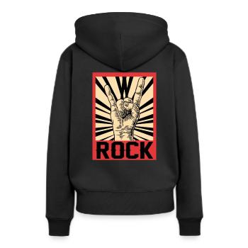 rock - Sweat à capuche Premium bio Femme - noir - Dos - Julia (174cm)