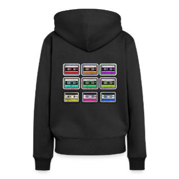 Cassette cassette - Sweat à capuche Premium bio Femme - noir - Dos - Julia (174cm)