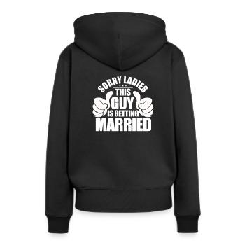 Junggeselle - Frauen Premium Bio Hoodie - Schwarz - Hinten - Julia (174cm)