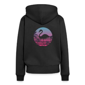 Flamingo - Sweat à capuche Premium bio Femme - noir - Dos - Julia (174cm)