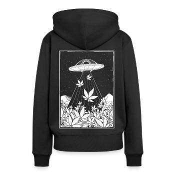 Un Alien DMT récolte de la Weed - Sweat à capuche Premium bio Femme - noir - Dos - Julia (174cm)